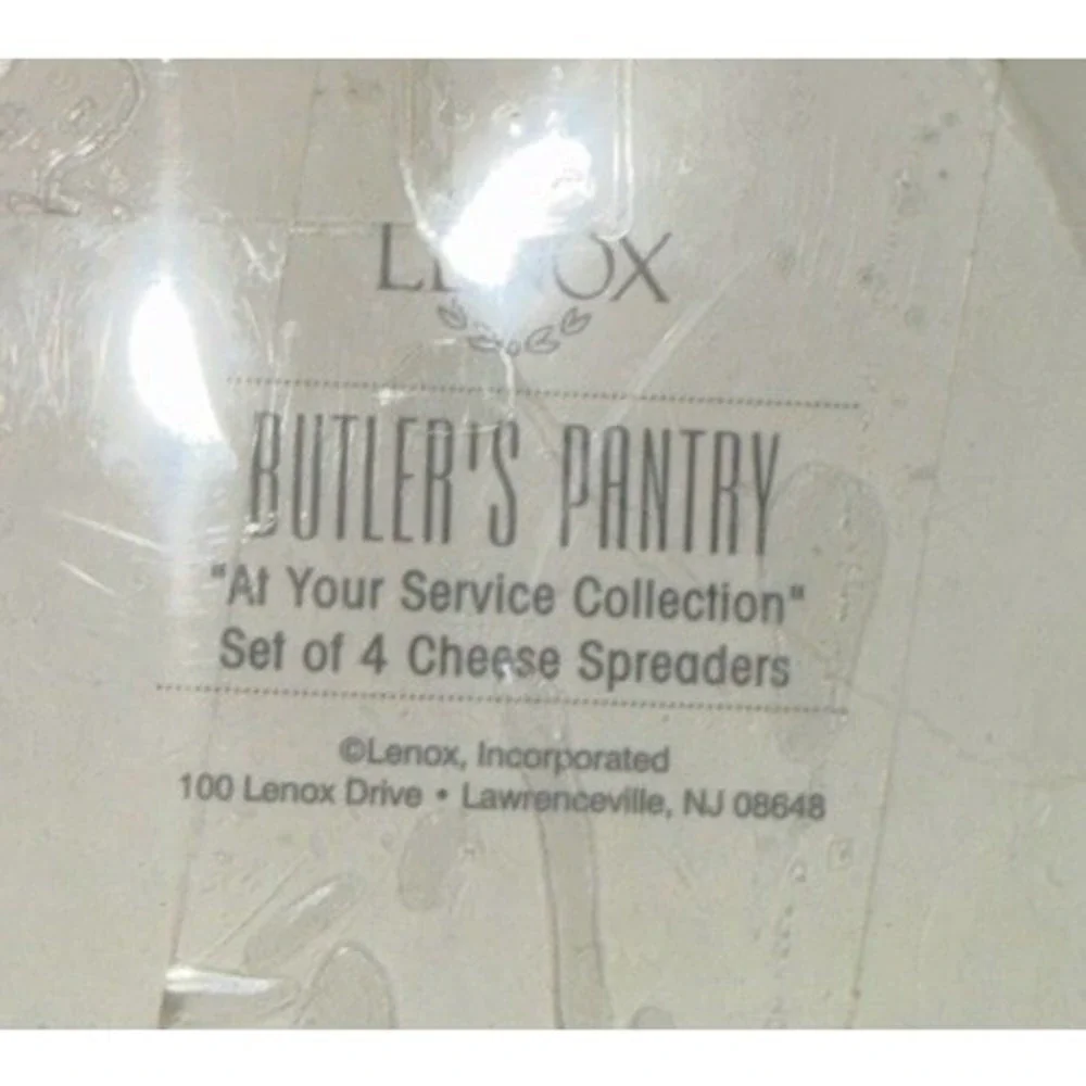 Lenox Butler's Pantry At Your Service Set of 4 Cheese Spreaders Silver plated